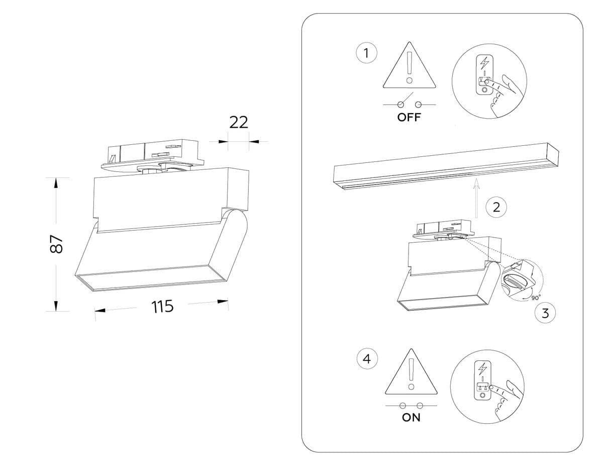 GL6803 BK черный LED 6W 4200K 115*22*87