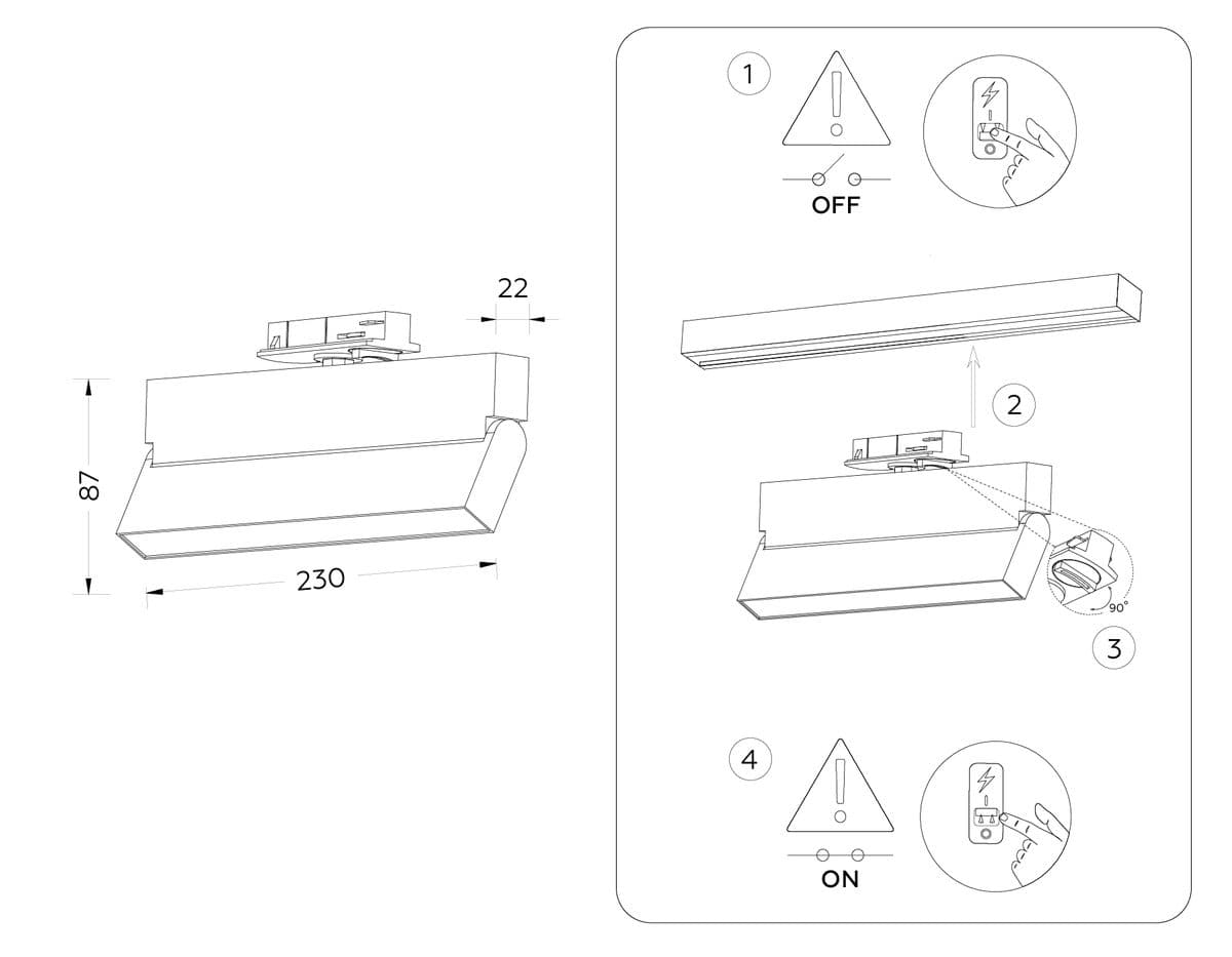 GL6806 WH белый LED 12W 4200K 230*22*87