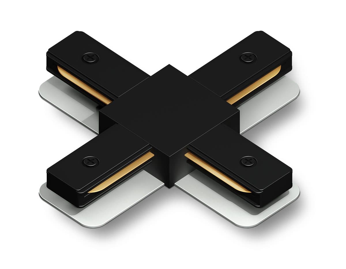 GL7172 BK черный матовый коннектор Х-образный для однофазного шинопровода Standard 220V NEW 105*105*20