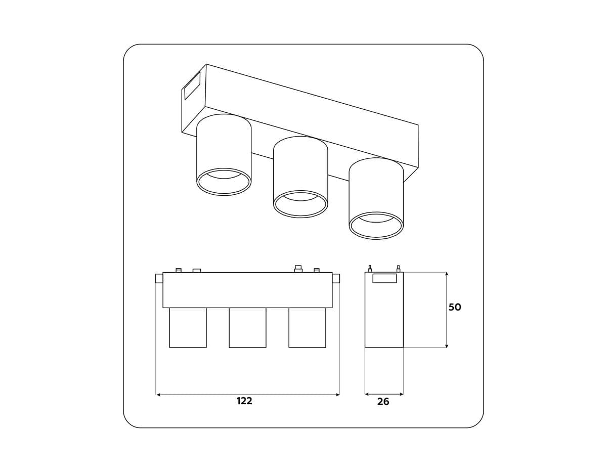 GV1504/3 BK черный IP20 6W 4200K 48V 24° 122*26*55