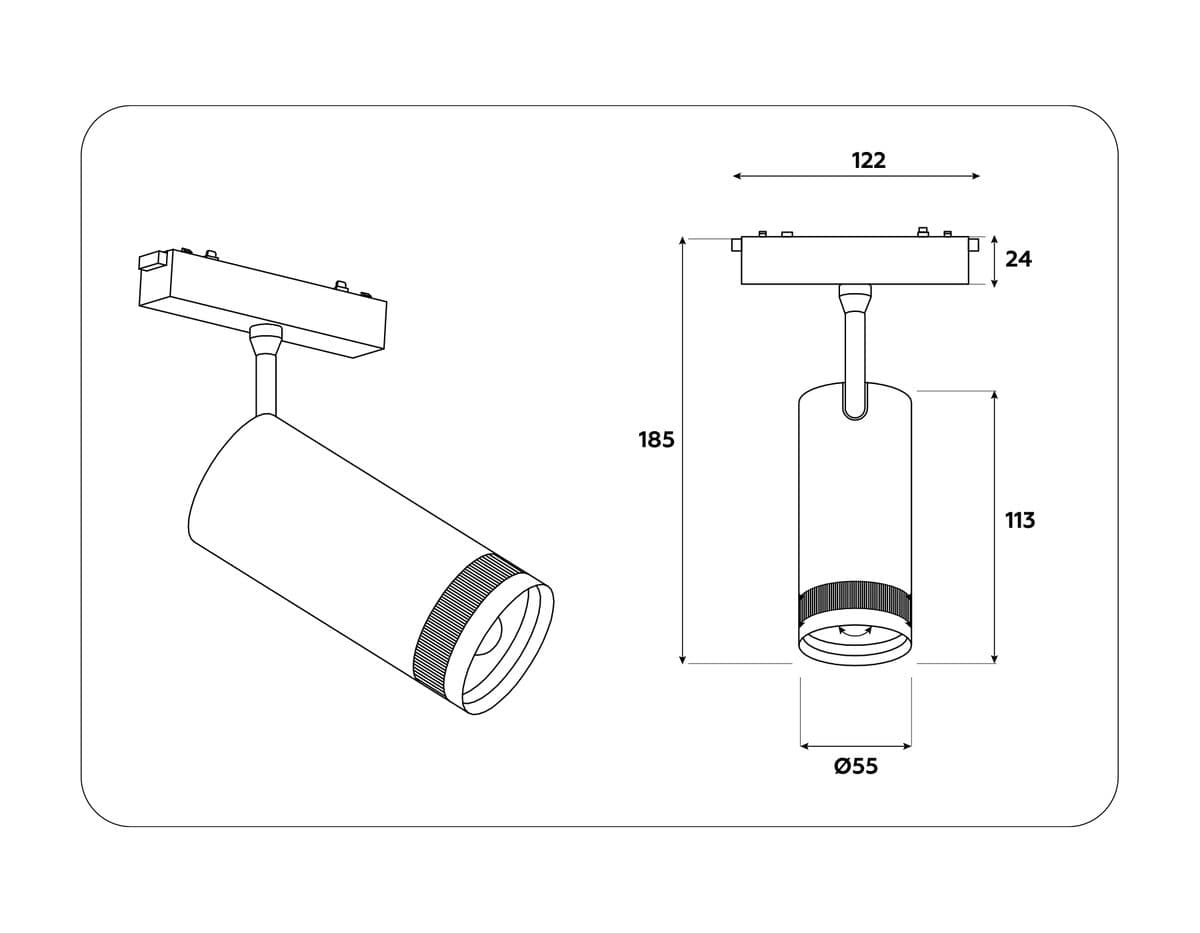 GV1570 WH белый IP20 10W 4200K 48V 15-51° D55*185