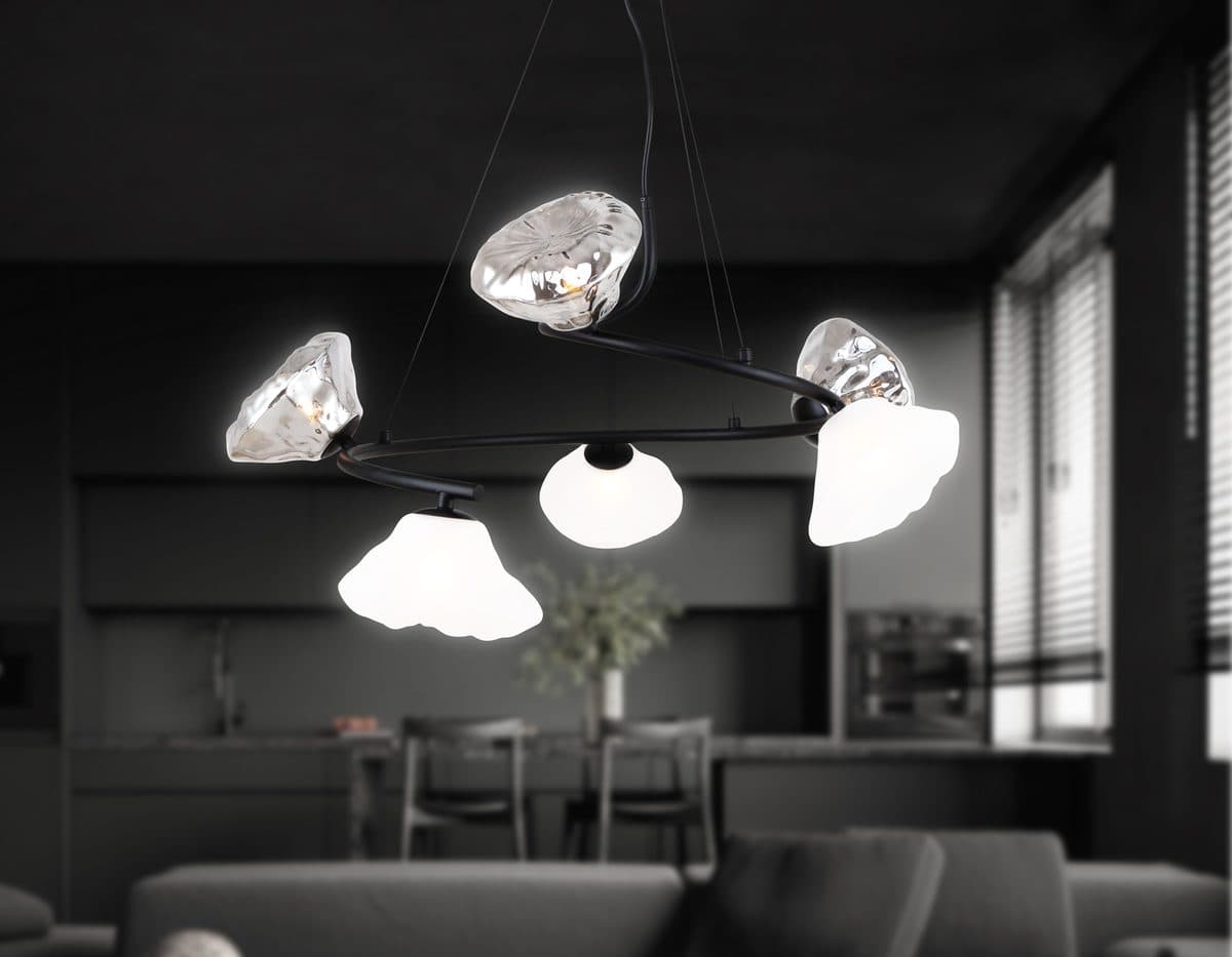 LH15003/6 BK/FR/SM черный/белый матовый/дымчатый G9*6 max 40W D630*1150