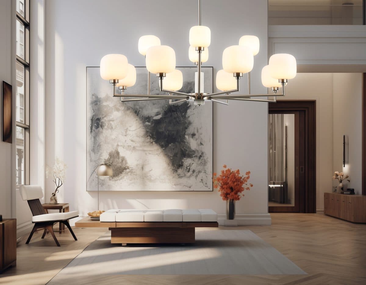 LH53005/12 SN/FR сатин никель/белый матовый G9*12 max 40W D910*680