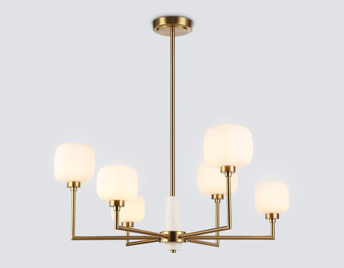 LH53015/6 BS/FR латунь/белый матовый G9*6 max 40W D690*680