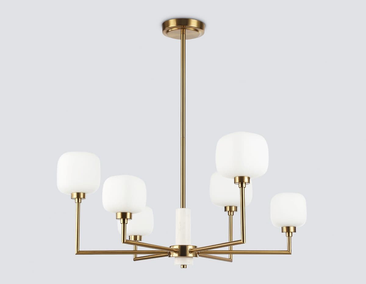 LH53015/6 BS/FR латунь/белый матовый G9*6 max 40W D690*680