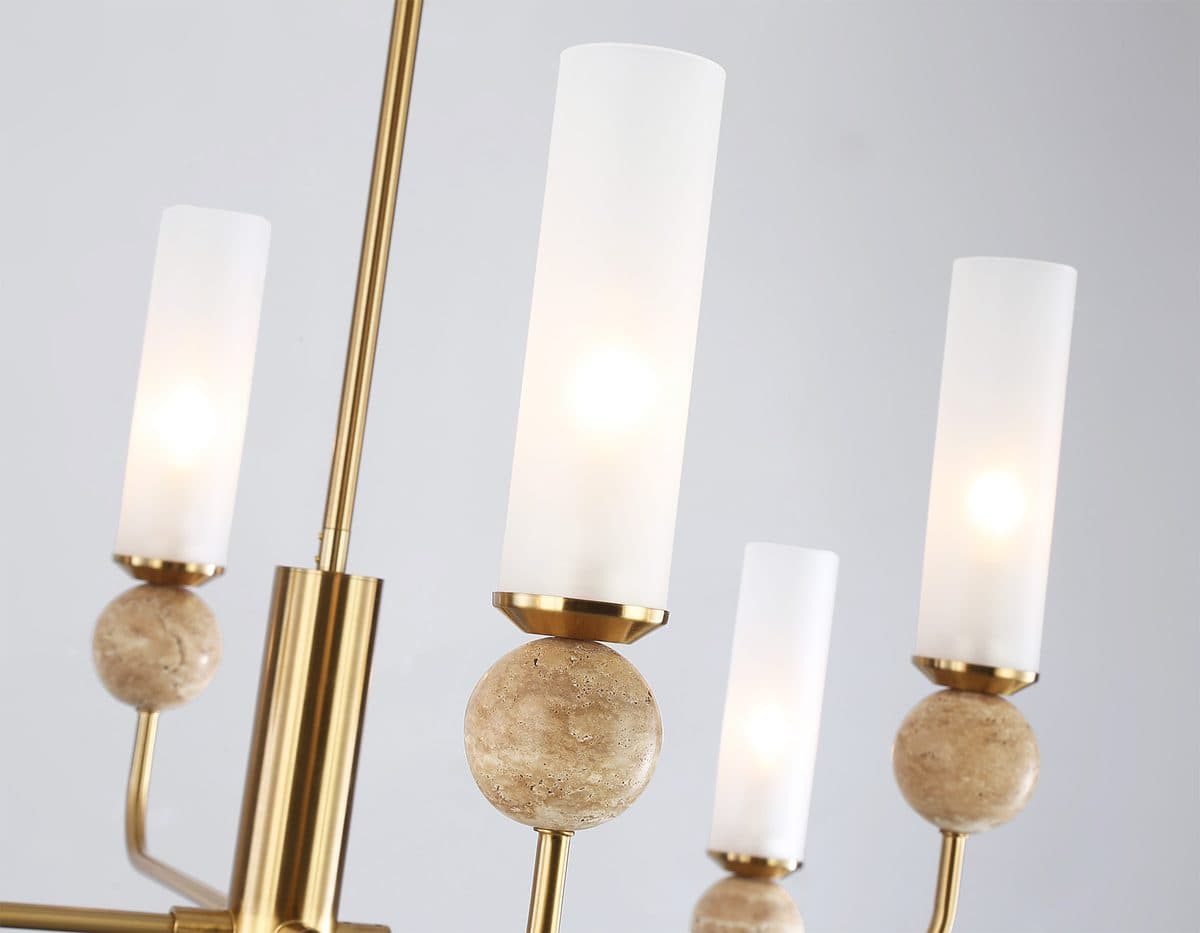 LH53252/8 BS/FR латунь/белый матовый E14*8 max 40W D1260*1445