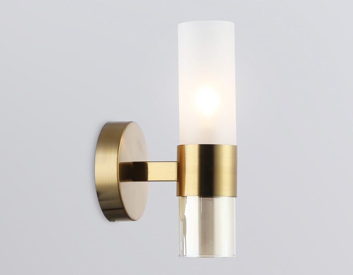 LH55116 BS/FR/TI латунь/белый матовый/янтарь E14 max 40W 130*100*225