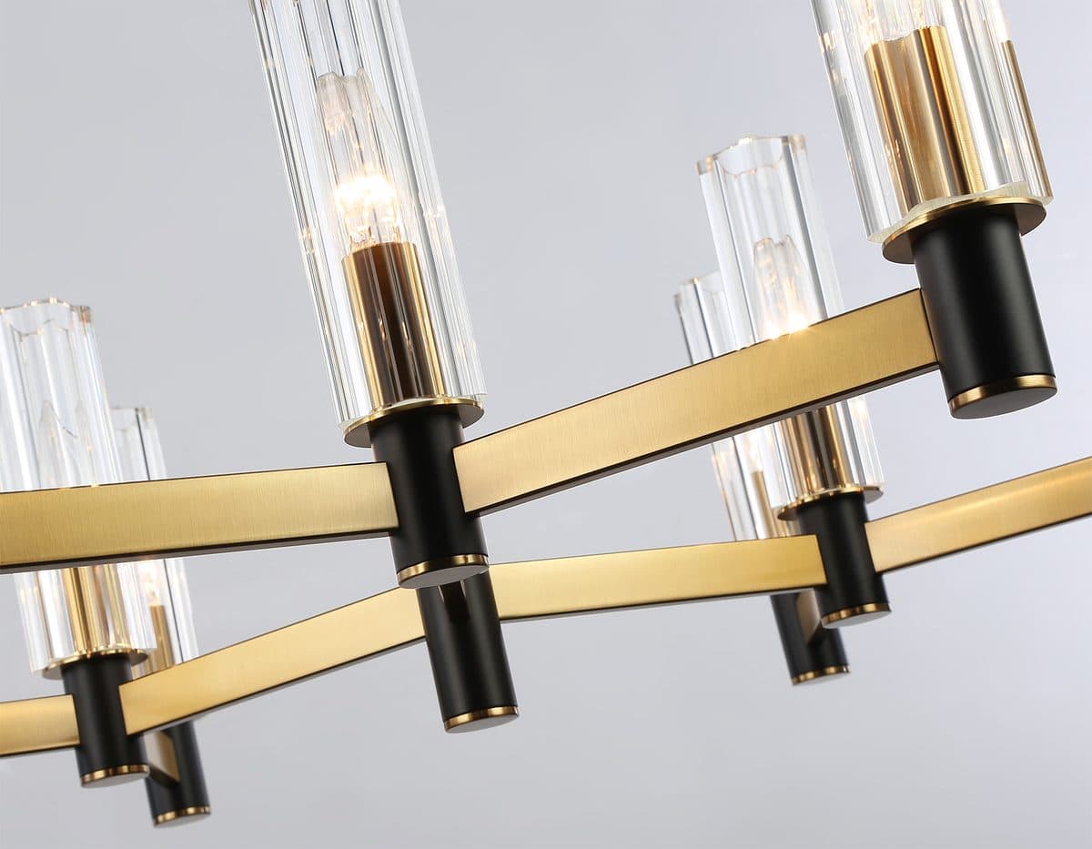 LH55513/9 BK/BS/CL черный/латунь/прозрачный E14*9 max 40W D760*760