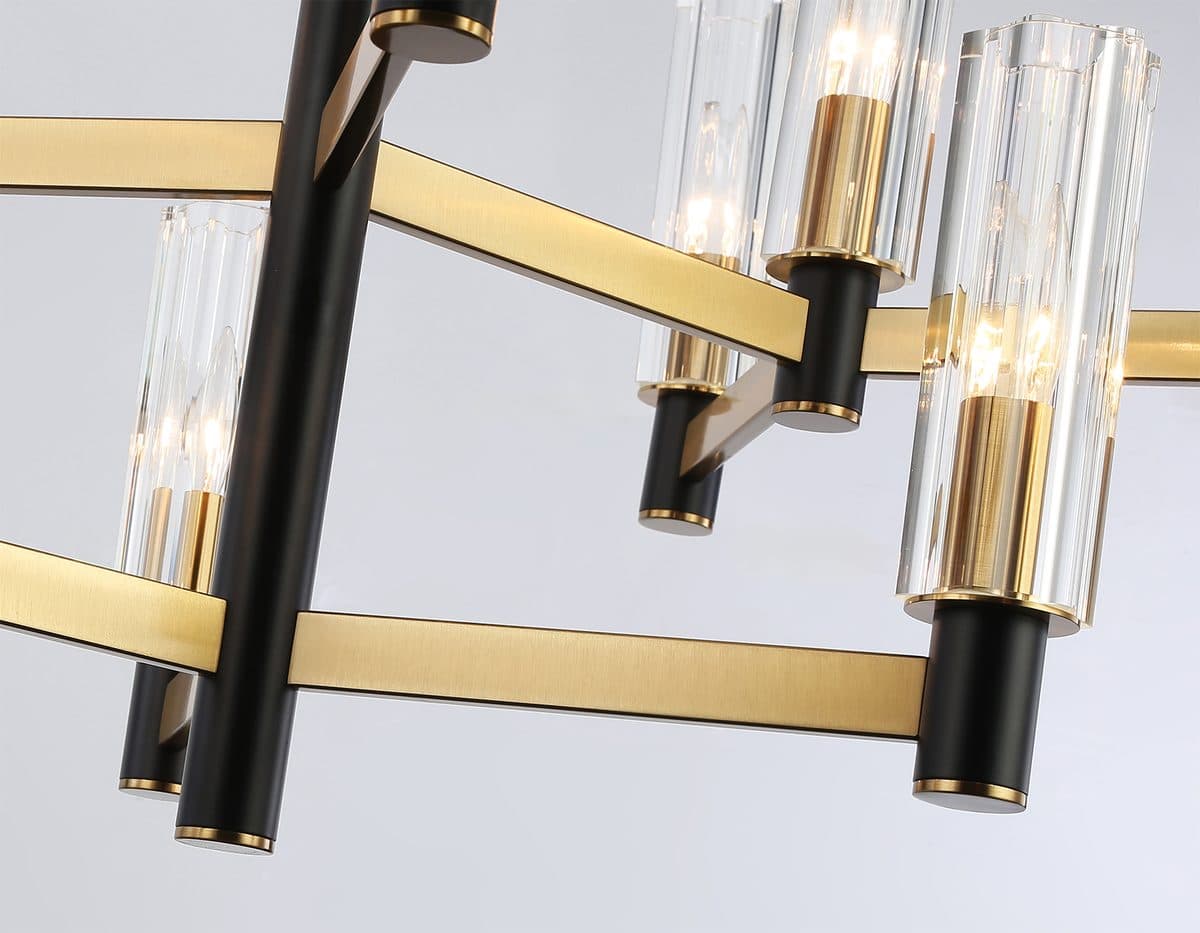 LH55515/12 BK/BS/CL черный/латунь/прозрачный E14*12 max 40W D860*905