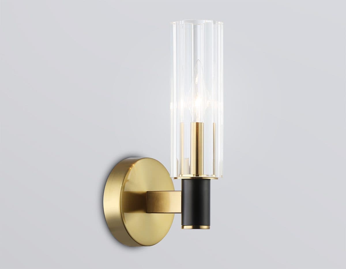 LH55517 BK/BS/CL черный/латунь/прозрачный E14 max 40W 120*100*250