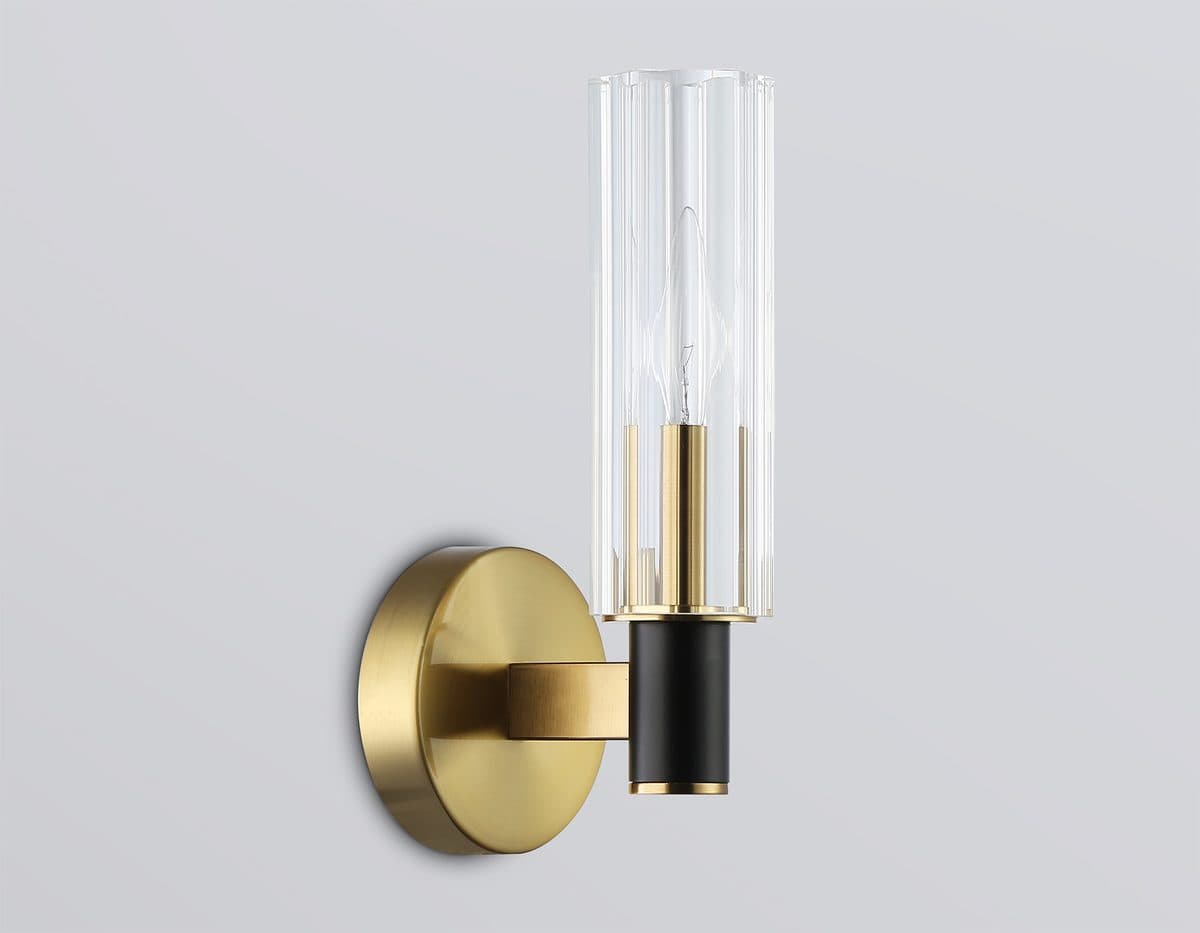 LH55517 BK/BS/CL черный/латунь/прозрачный E14 max 40W 120*100*250