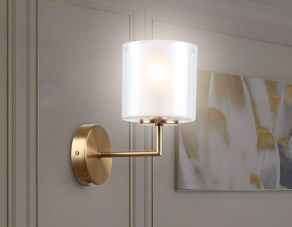 LH56015 BS/FR латунь/белый матовый E14 max 40W 190*120*220