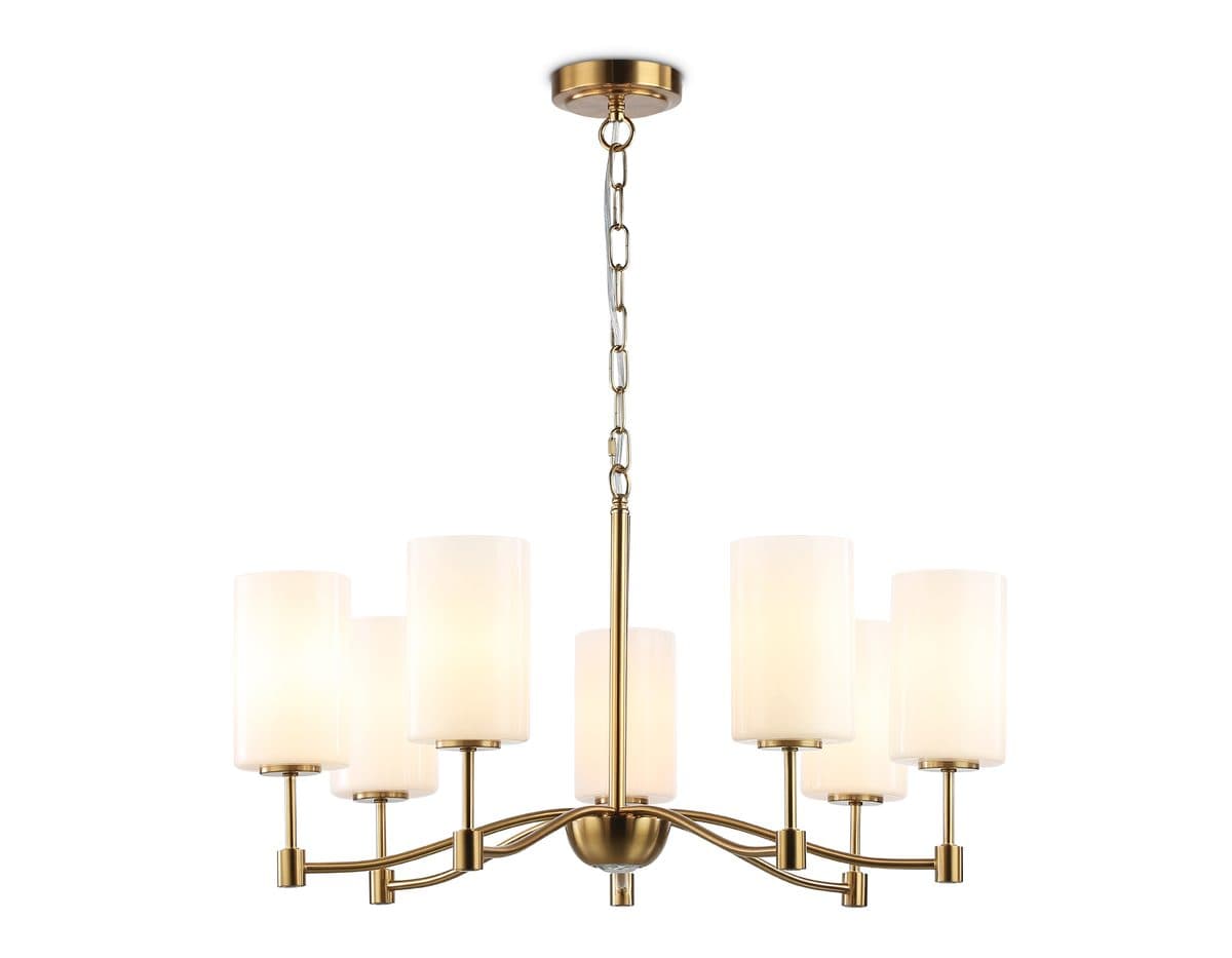 LH56053/7 BS/FR латунь/белый матовый E14*7 max 40W D680*950