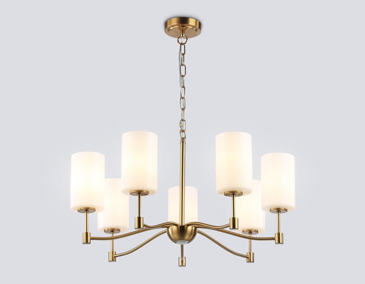 LH56053/7 BS/FR латунь/белый матовый E14*7 max 40W D680*950