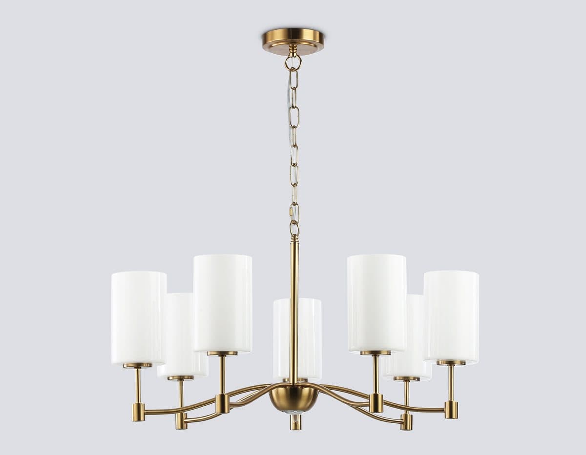 LH56053/7 BS/FR латунь/белый матовый E14*7 max 40W D680*950