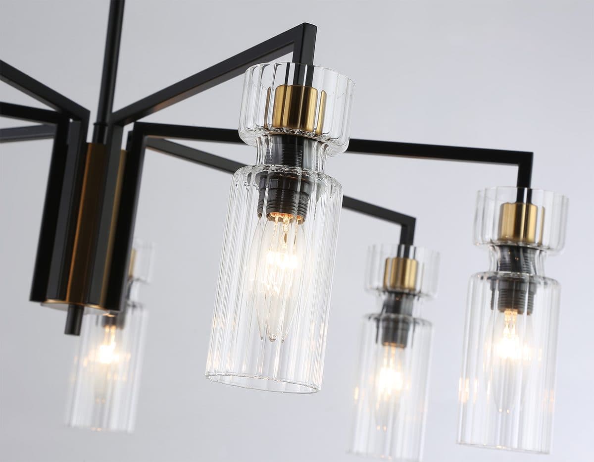 LH56115/7 BK/BS/CL черный/латунь/прозрачный E14*7 max 40W D705*350