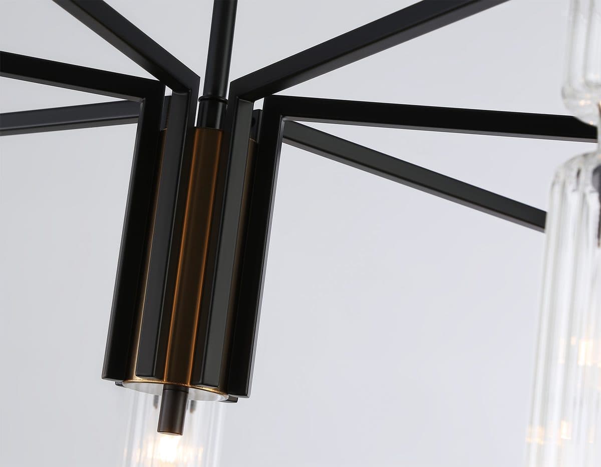 LH56115/7 BK/BS/CL черный/латунь/прозрачный E14*7 max 40W D705*350