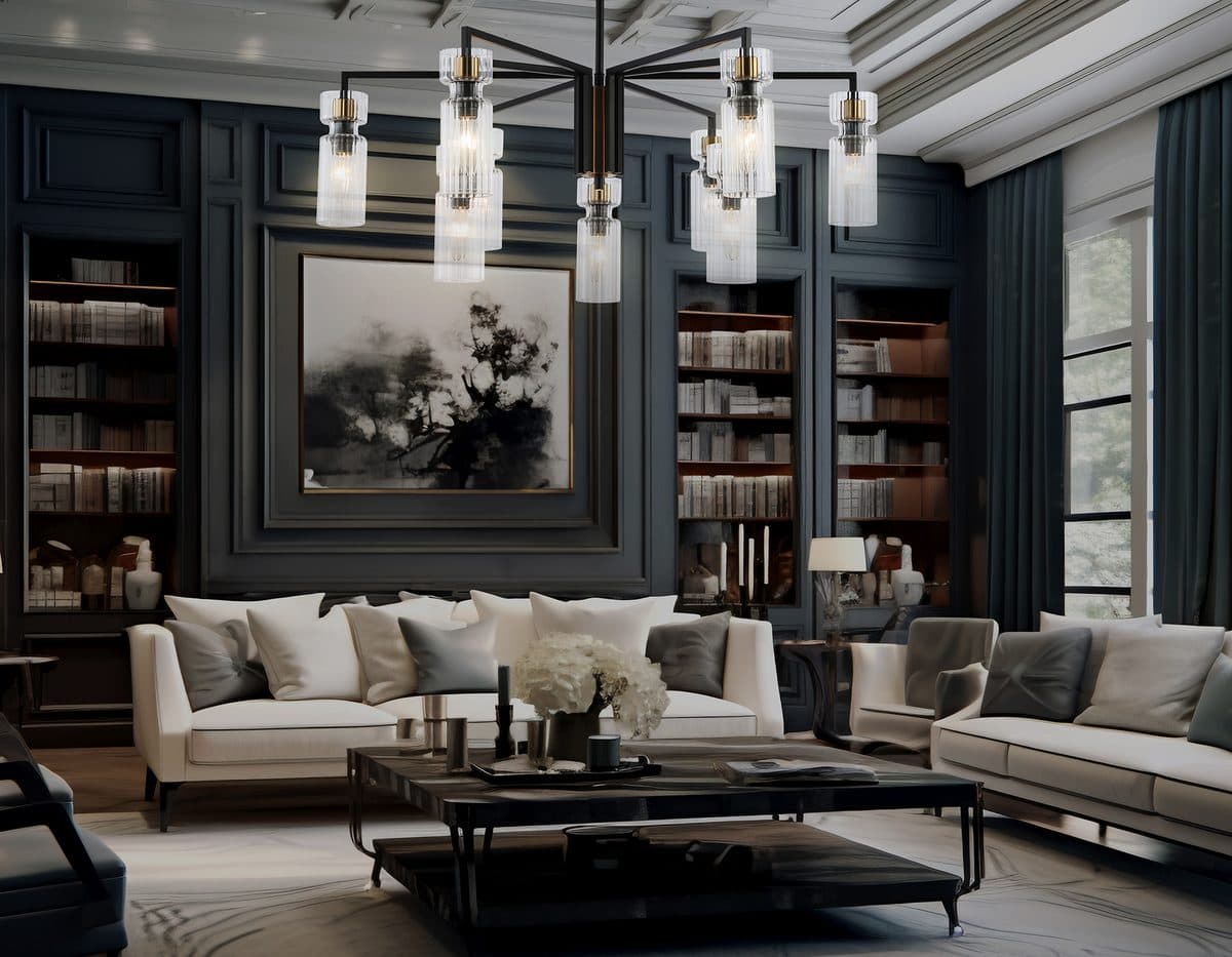 LH56117/9 BK/BS/CL черный/латунь/прозрачный E14*9 max 40W D765*440