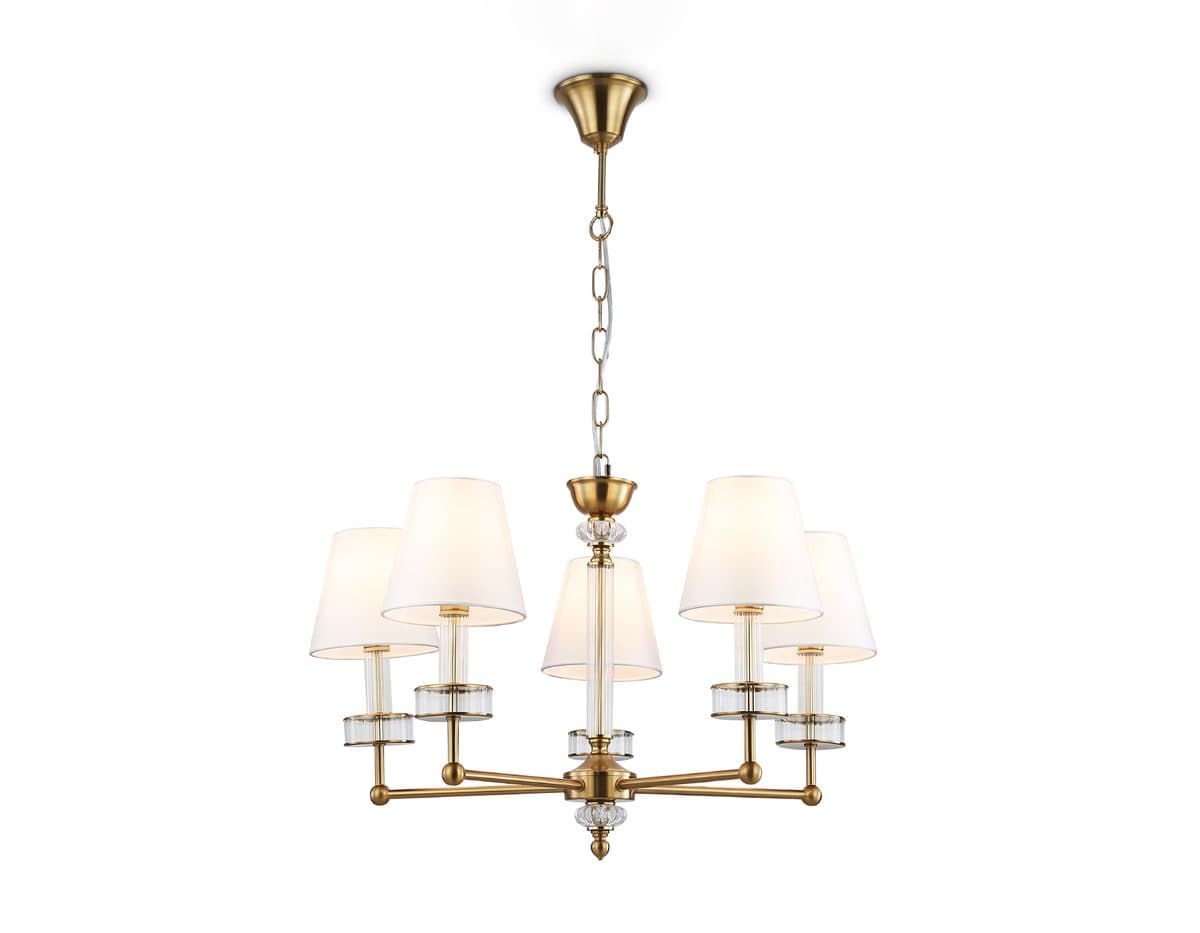 LH71021/5 BS/WH латунь/белый E14*5 max 40W D670*1130