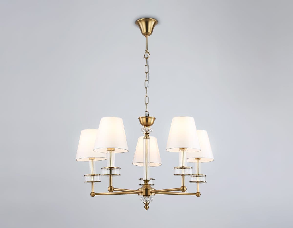 LH71021/5 BS/WH латунь/белый E14*5 max 40W D670*1130