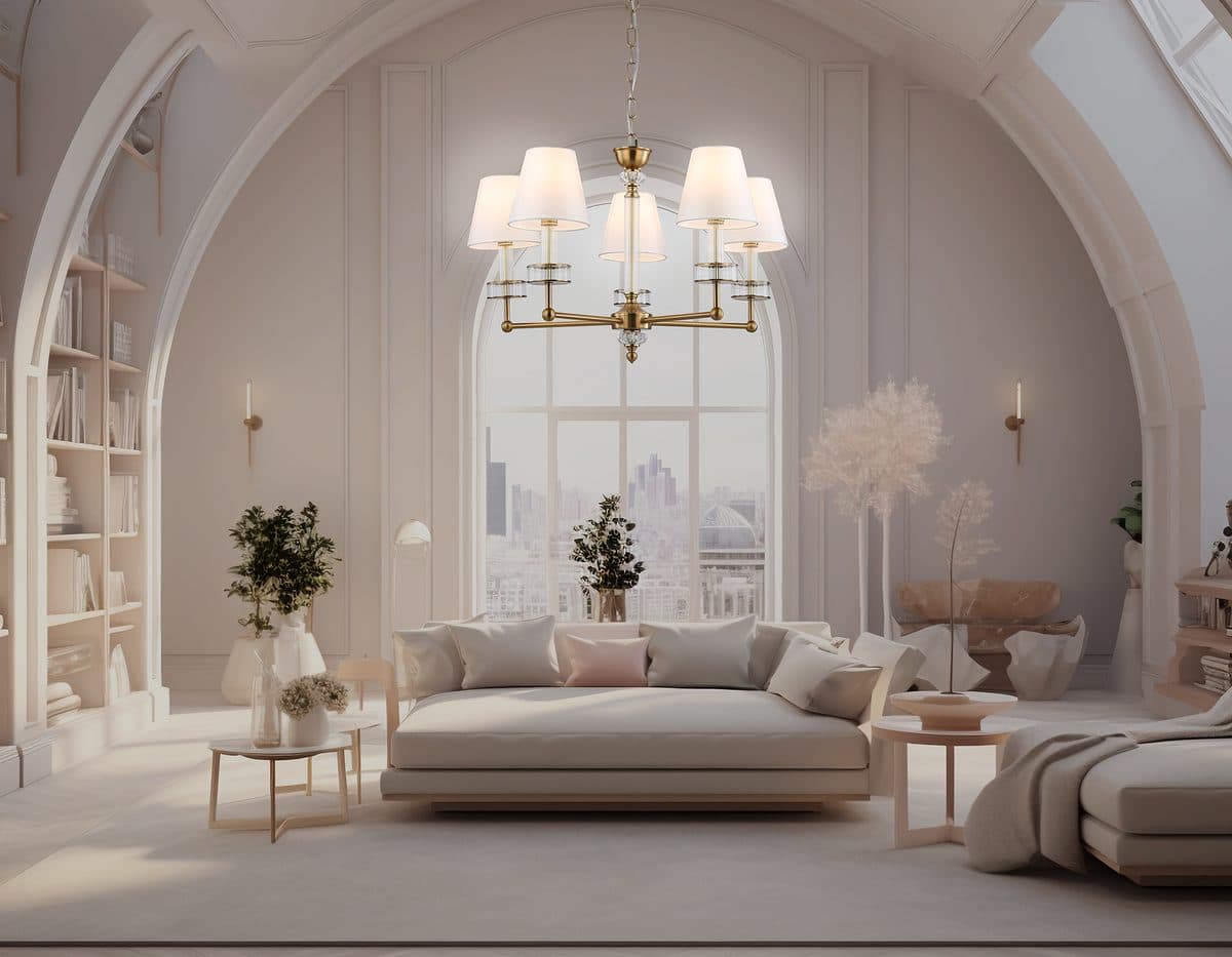 LH71021/5 BS/WH латунь/белый E14*5 max 40W D670*1130