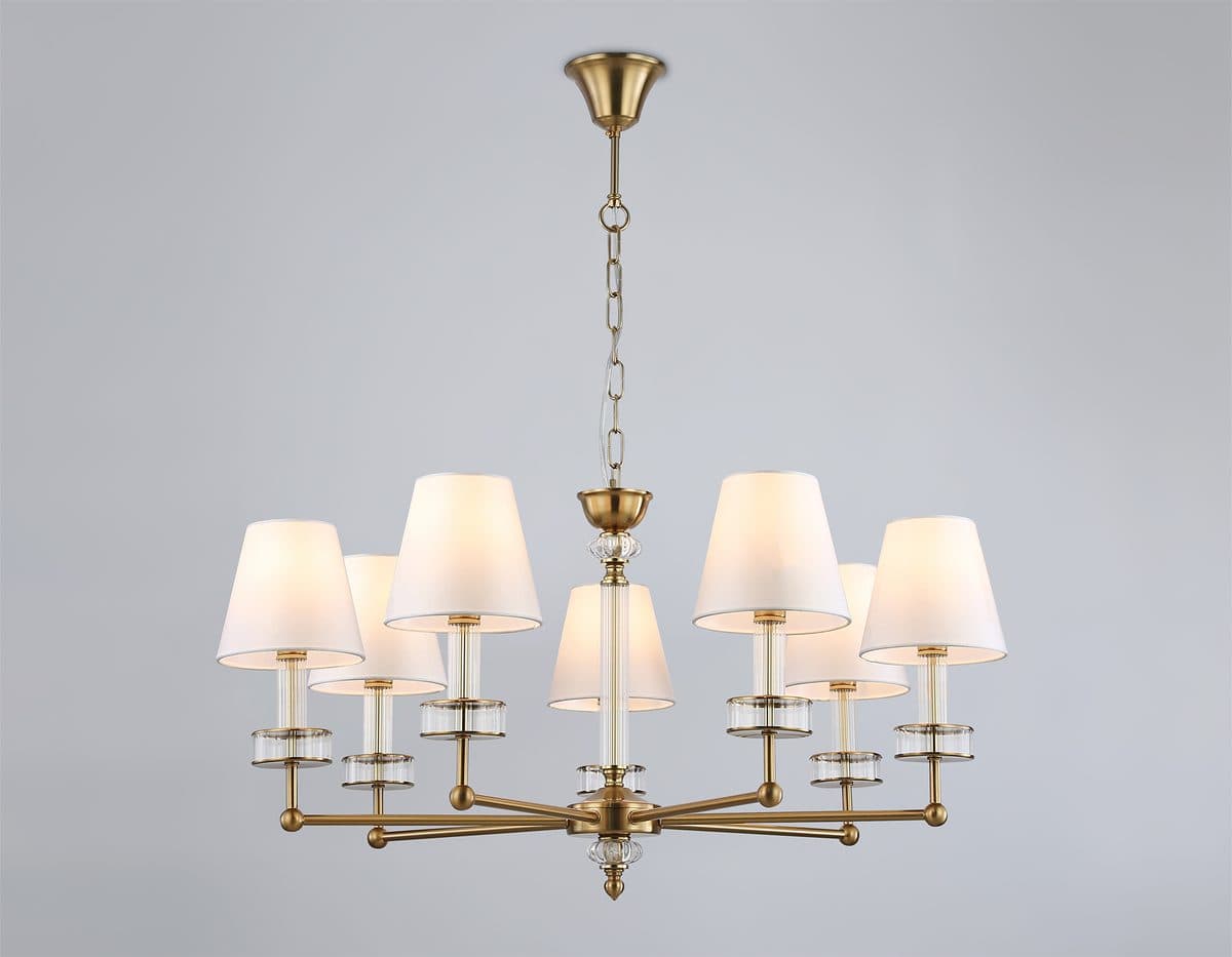 LH71023/7 BS/WH латунь/белый E14*7 max 40W D820*1130