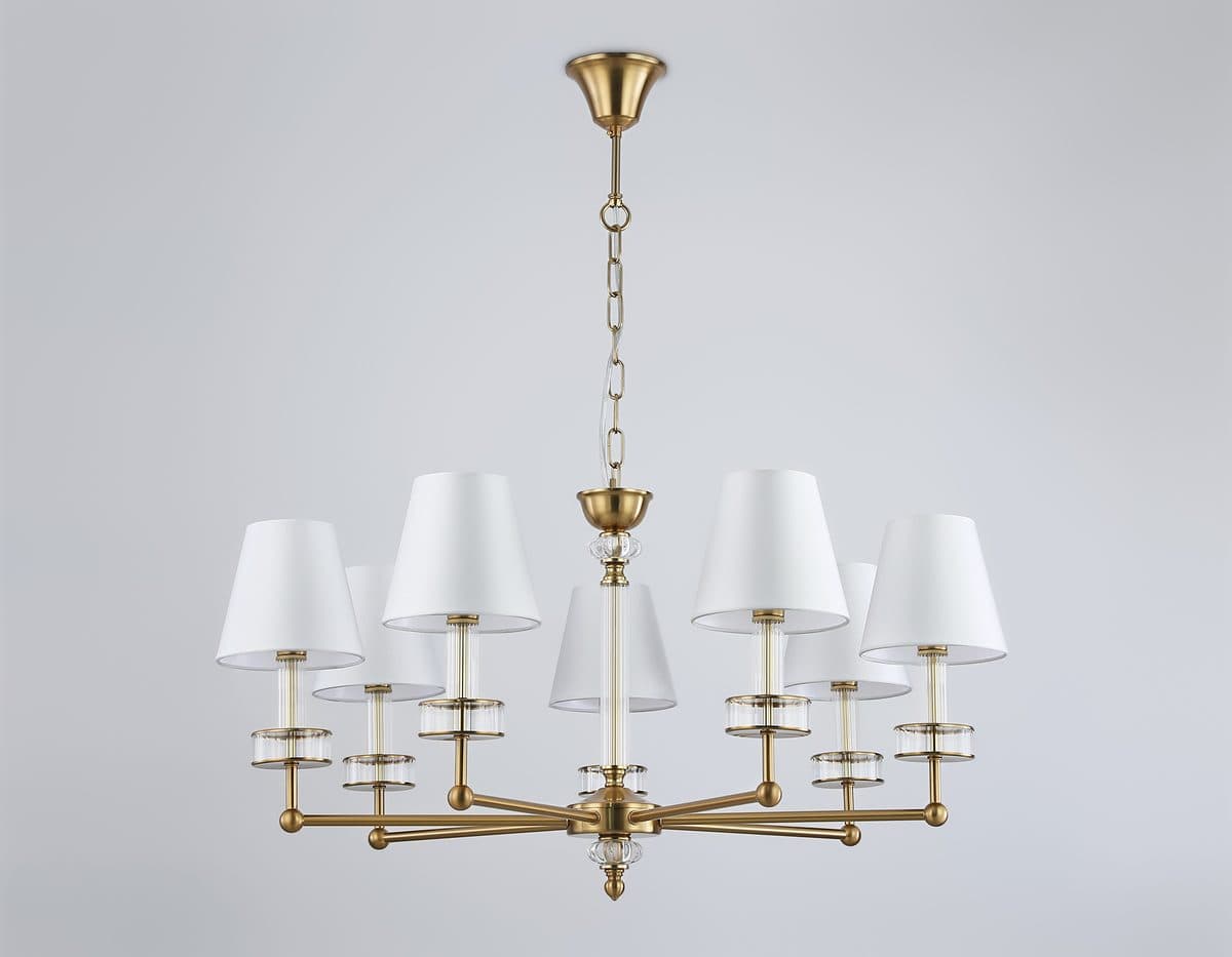 LH71023/7 BS/WH латунь/белый E14*7 max 40W D820*1130