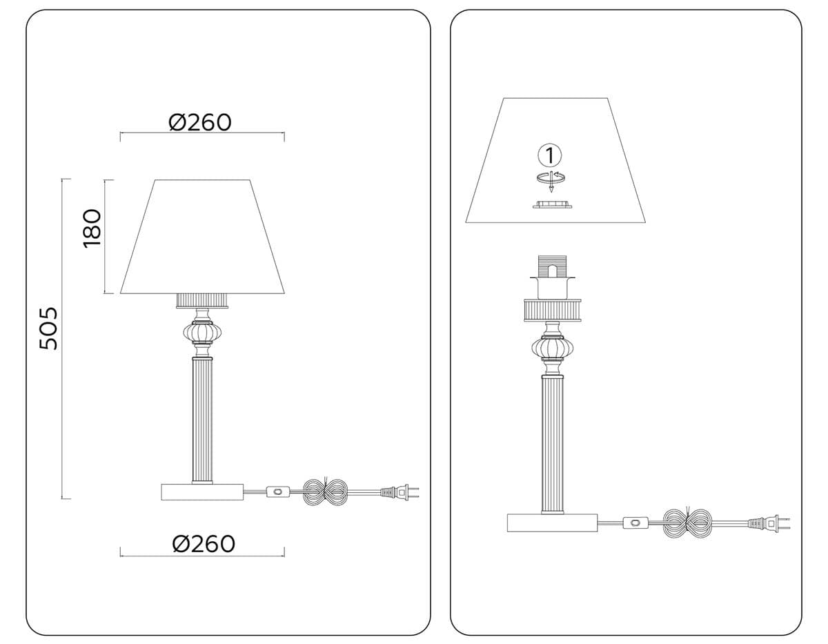LH71027 BS/WH латунь/белый E27 max 60W D260*505