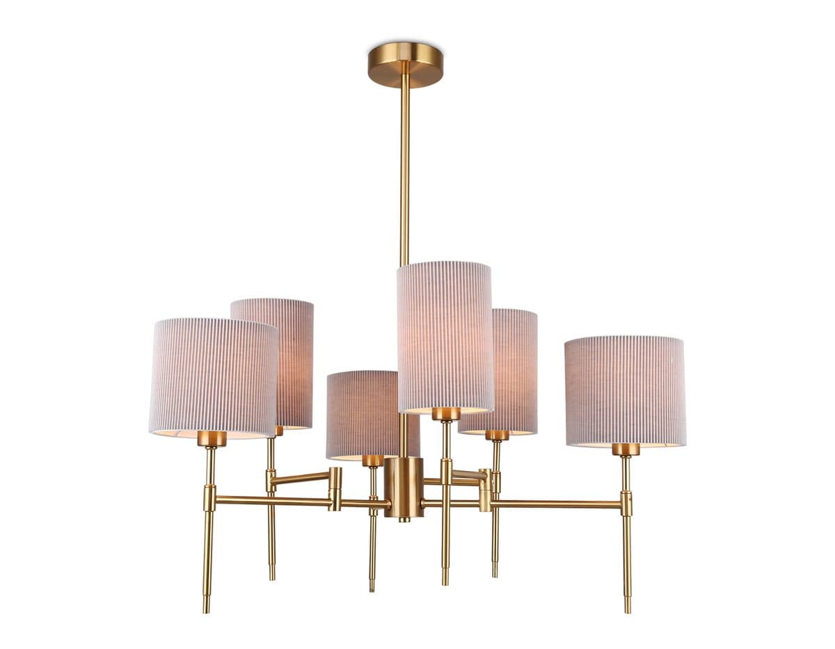 LH72381/6 BS/GR латунь/серый E14*6 max 40W D690*705