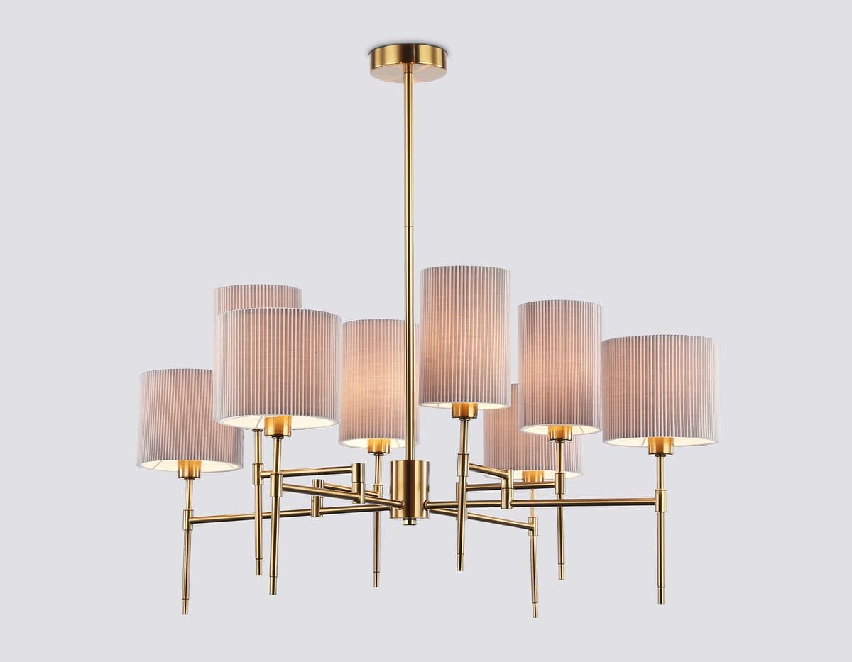 LH72383/8 BS/GR латунь/серый E14*8 max 40W D810*705