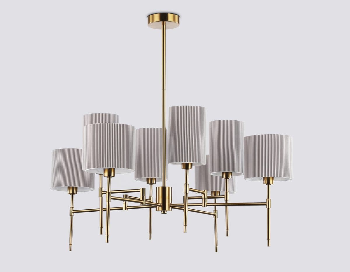 LH72383/8 BS/GR латунь/серый E14*8 max 40W D810*705