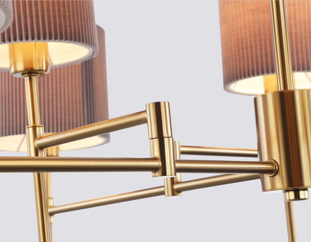 LH72383/8 BS/GR латунь/серый E14*8 max 40W D810*705