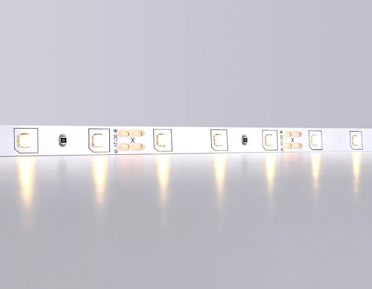 GS1001 2835 60Led/ 4.8W m/ 12V IP20 3000K/ 5000*8*1.2mm (2 конт.)