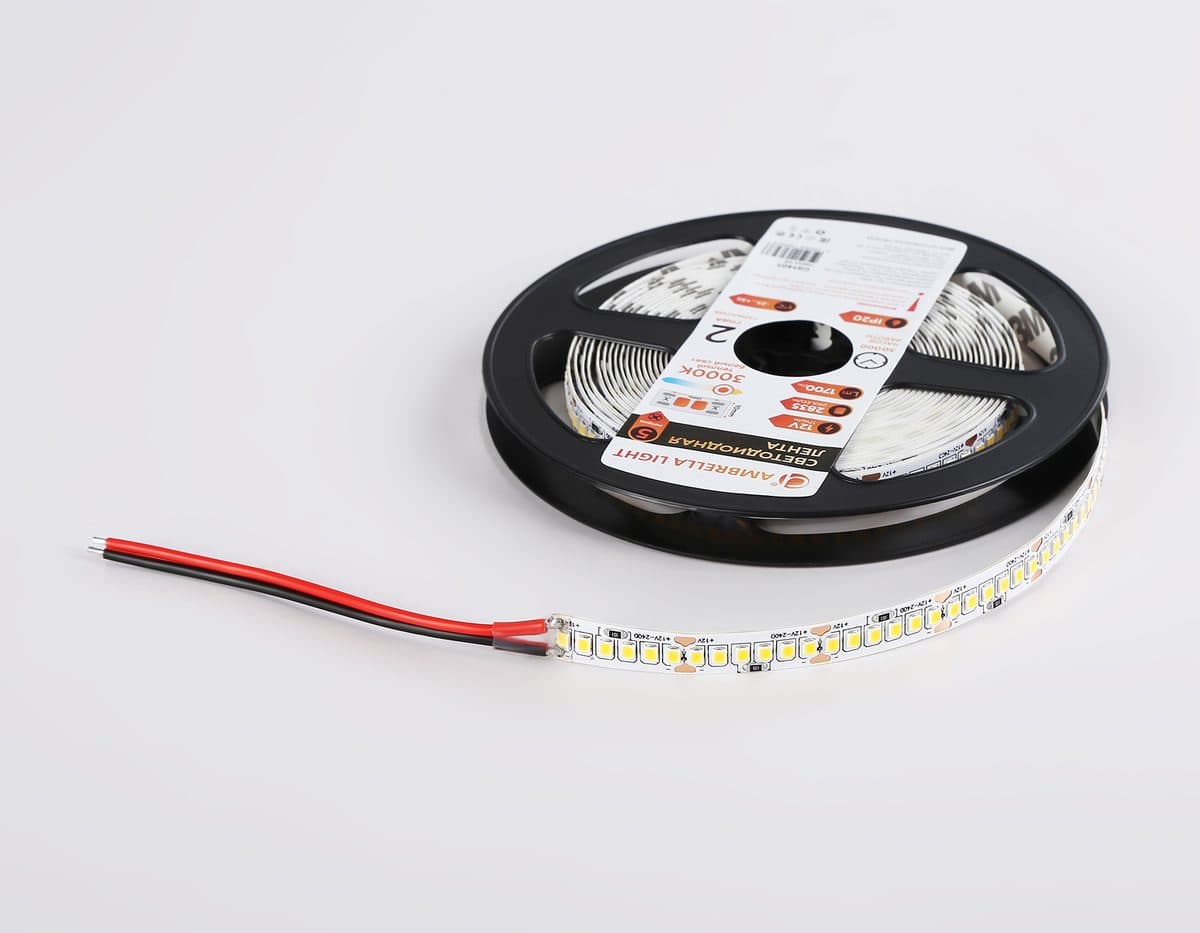GS1401 2835 240Led/ 17W m/ 12V IP20 3000K/ 5000*10*1.2mm (2 конт.)