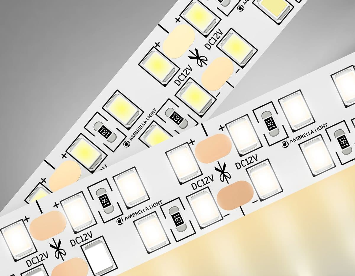 GS1601 2835 240Led/ 19.2W m/ 12V IP20 3000K/ 5000*14*1.2mm (2 конт.)