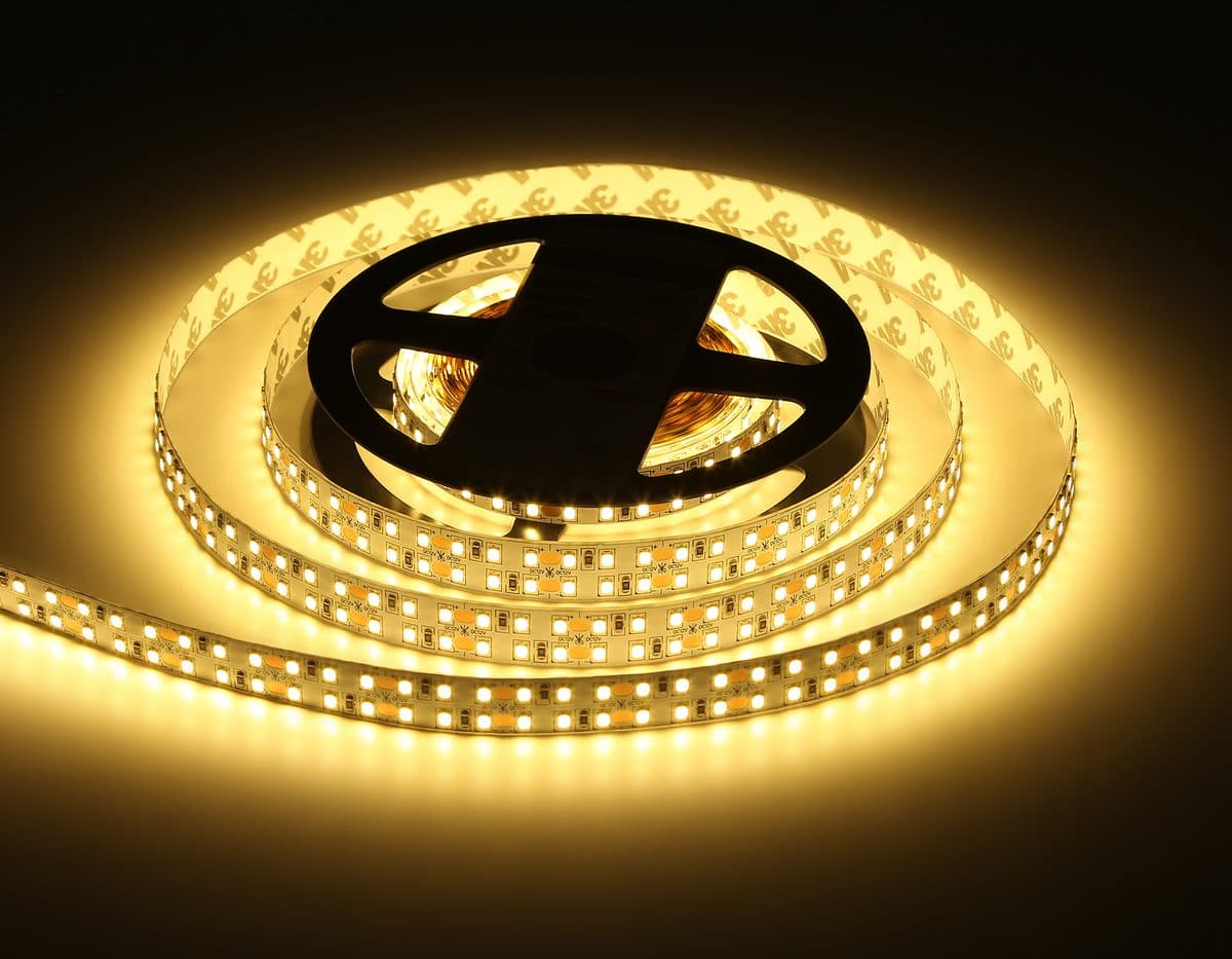 GS1601 2835 240Led/ 19.2W m/ 12V IP20 3000K/ 5000*14*1.2mm (2 конт.)