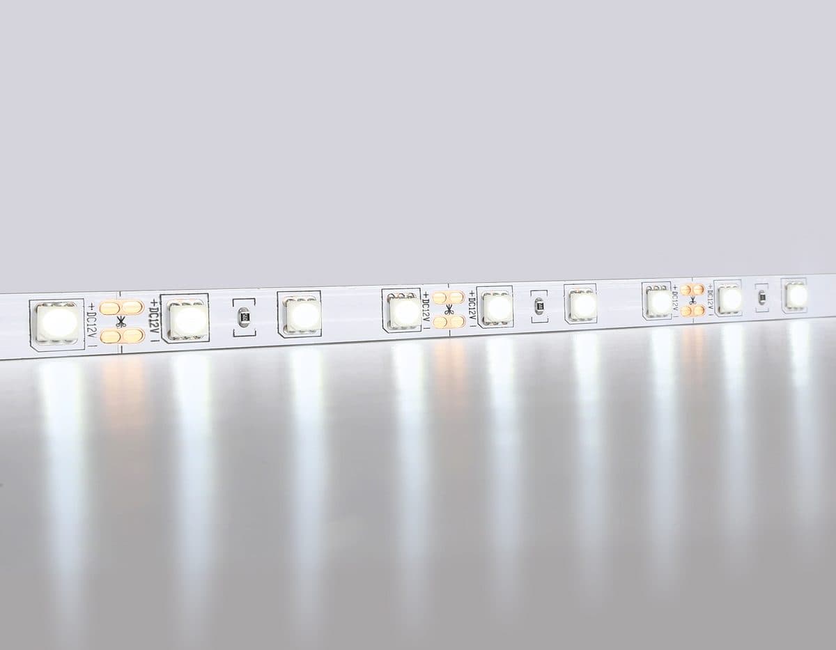 GS2003 5050 60Led/ 14.4W m/ 12V IP20 6500K/ 5000*10*1.87mm (2 конт.)