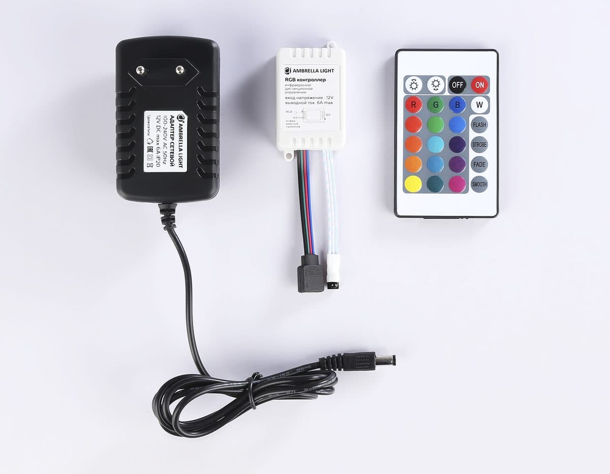 GS2501 5050 30Led/ 7.2W m/ 12V IP65 RGB/ 5000*10*2.87mm (4 конт.) комплект