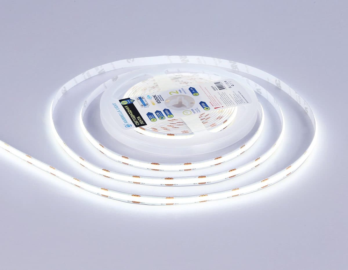 GS2603 COB 320Led/ 10W m/ 12V IP20 6500K/ 5000*8*1.54mm (2 конт.)