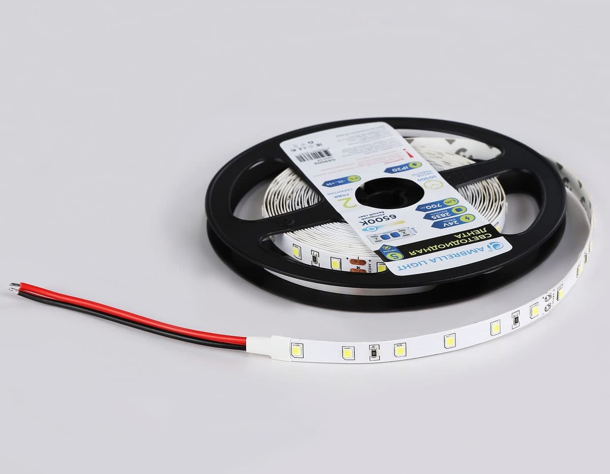 GS3003 2835 60Led/ 6W m/ 24V IP20 6500K/ 5000*8*1.2mm (2 конт.)