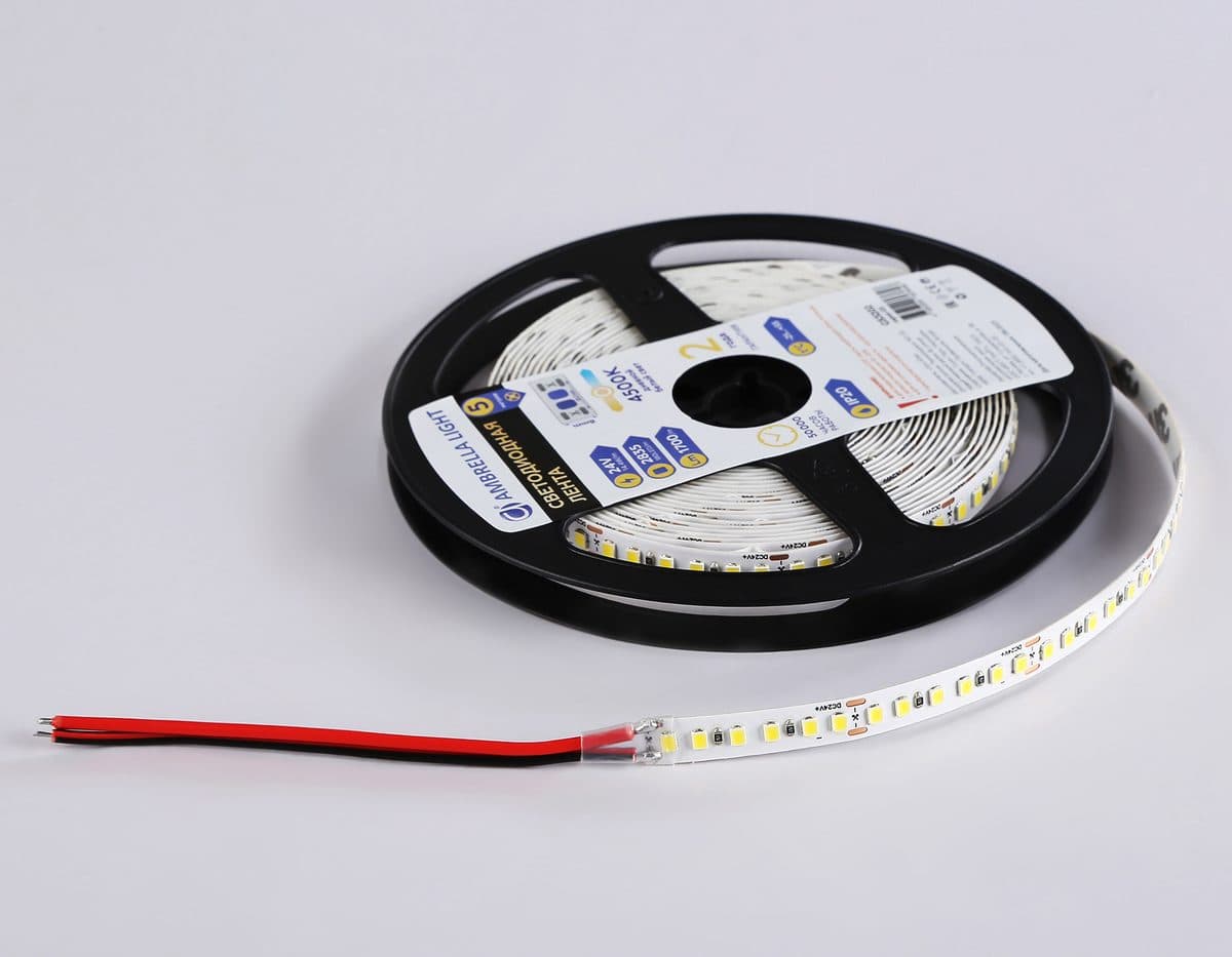 GS3202 2835 180Led/ 14.4W m/ 24V IP20 4500K/ 5000*8*1.2mm (2 конт.)