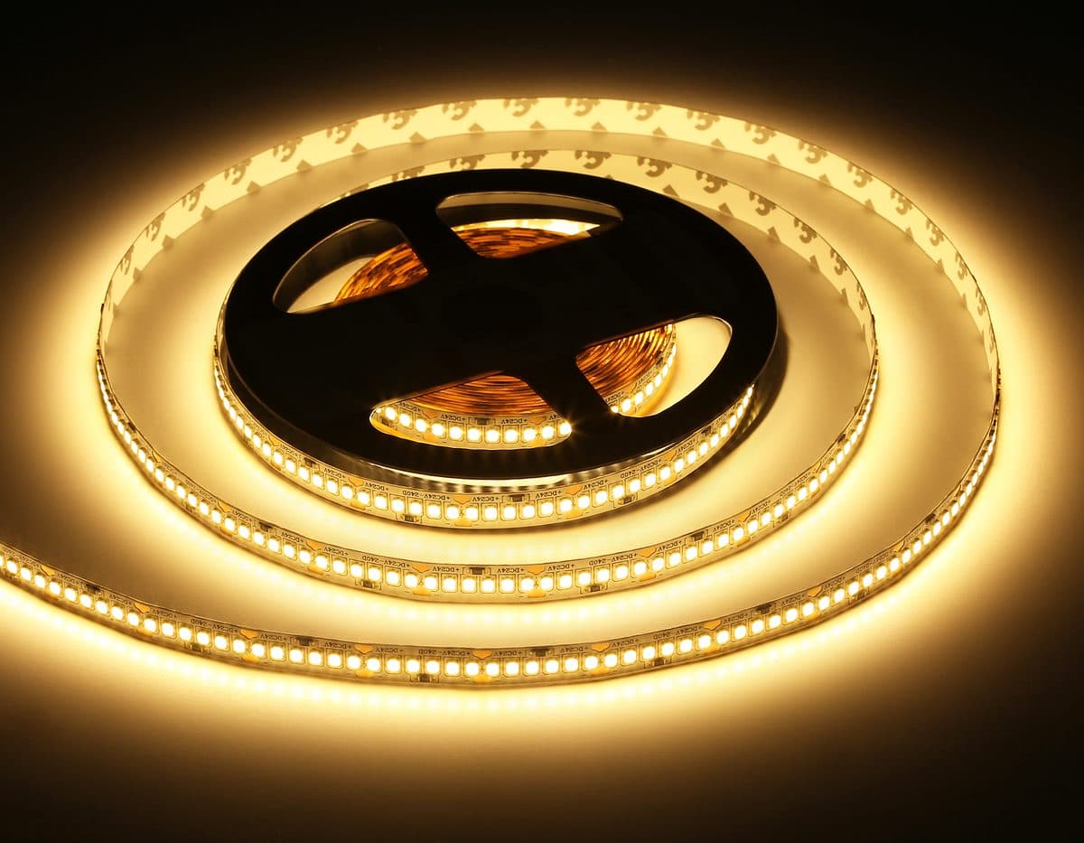 GS3401 2835 240Led/ 20W m/ 24V IP20 3000K/ 5000*10*1.2mm (2 конт.)