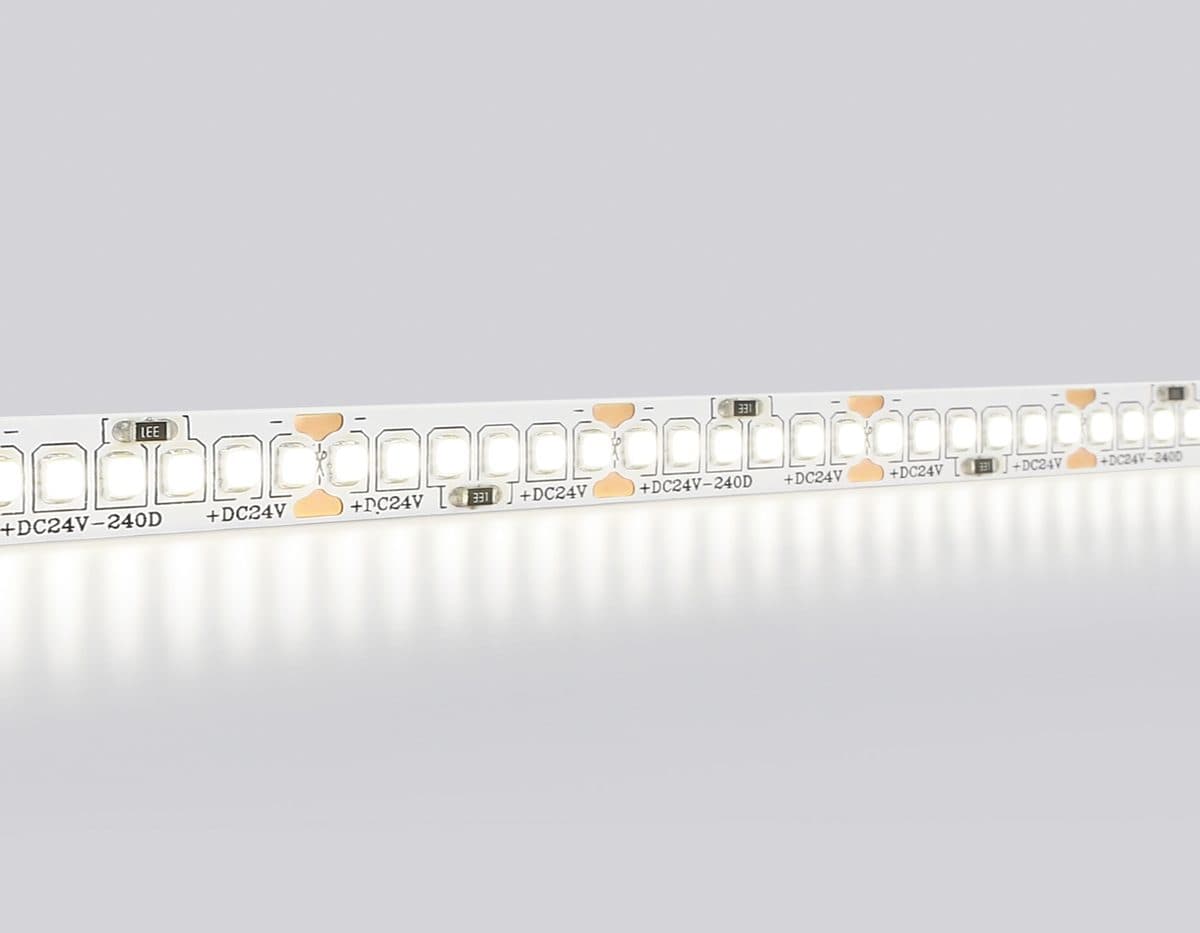 GS3402 2835 240Led/ 20W m/ 24V IP20 4500K/ 5000*10*1.2mm (2 конт.)