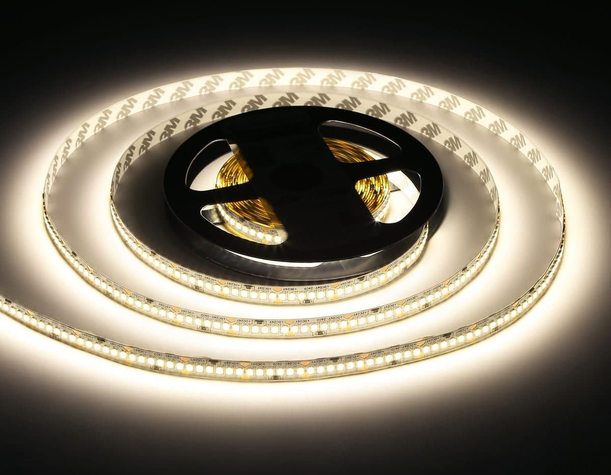 GS3402 2835 240Led/ 20W m/ 24V IP20 4500K/ 5000*10*1.2mm (2 конт.)