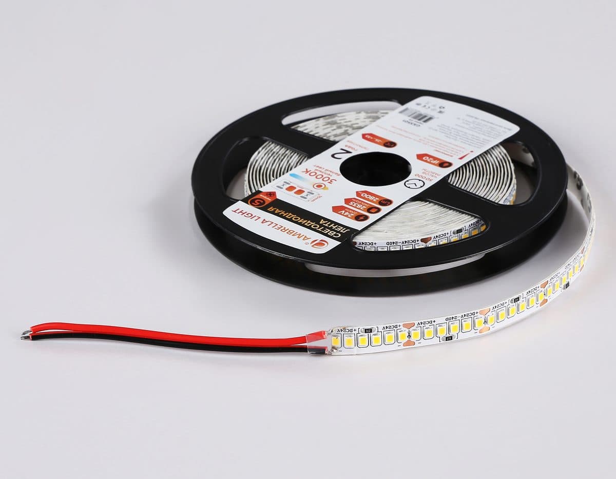 GS3501 2835 240Led /22W m/ 24V IP20 3000K/ 5000*10*1.2mm (2 конт.)