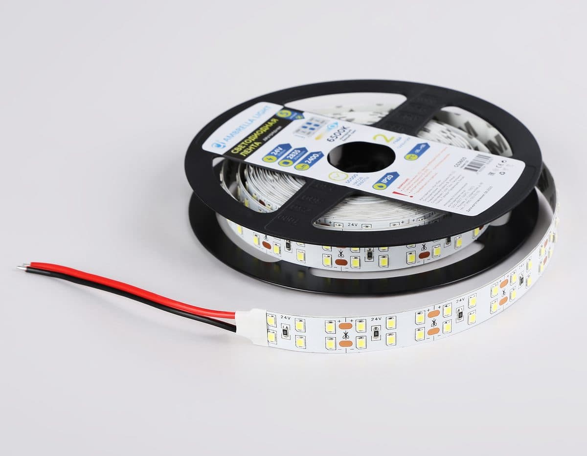 GS3603 2835 204Led/ 20W m/ 24V IP20 6500K/ 5000*14*1.2mm (2 конт.)
