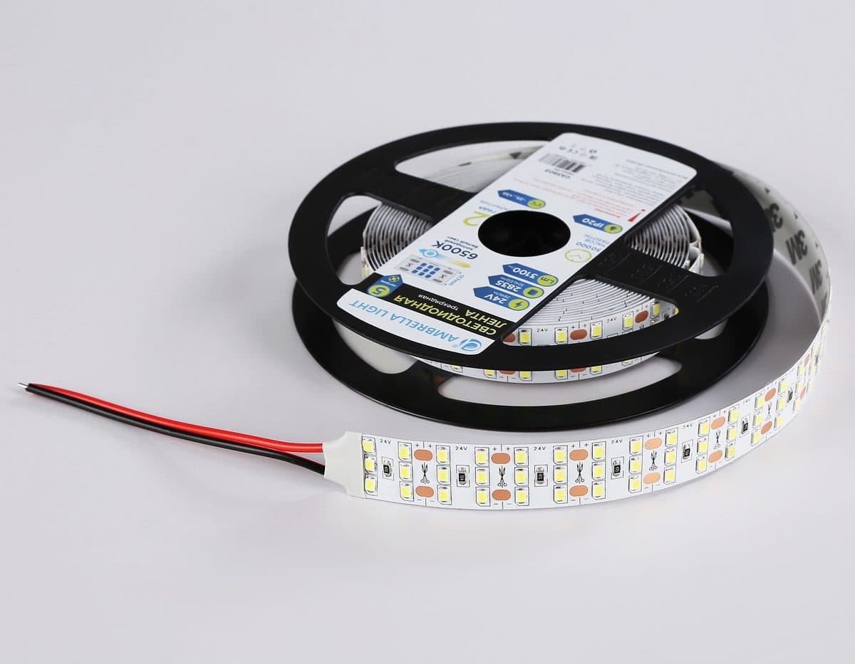 GS3903 2835 324Led/ 26W m/ 24V IP20 6500K/ 5000*18*1.2mm (2 конт.)