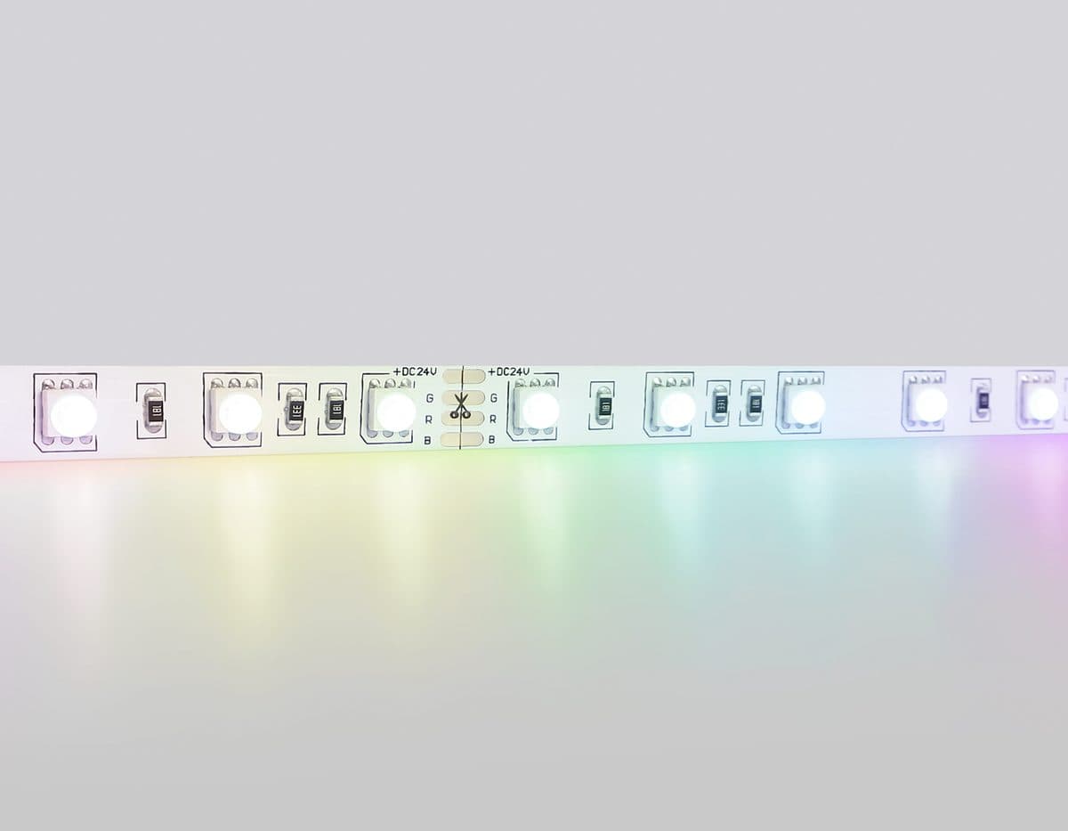 GS4302 5050 60Led/ 14.4W m/ 24V IP20 RGB/ 5000*10*1.87mm (4 конт.)