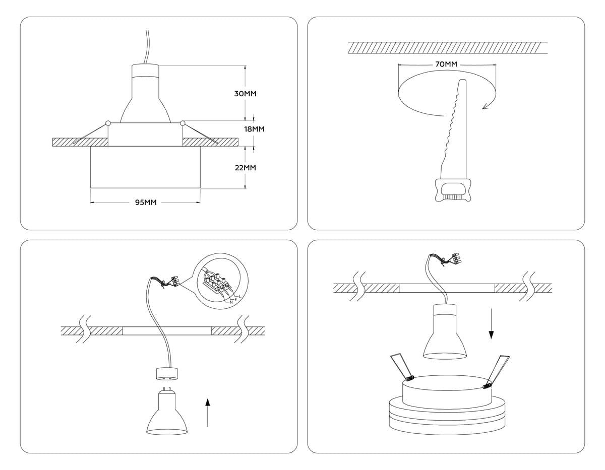 TN3322 SBK/FR черный песок/белый матовый GU5.3 D95*40