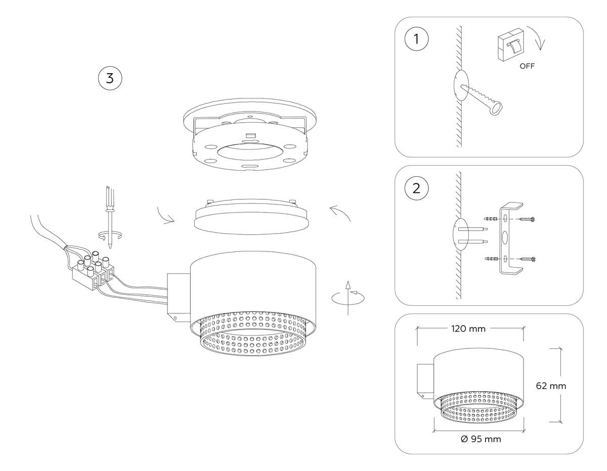 TN71296 WH/BK белый/черный GX53 max 12W 95*62*120